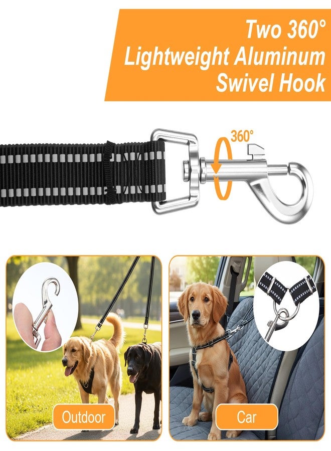 Yuanchu Double Dog Leash for 2 Dogs, No Pull Dog Leash Anti-Entanglement 360° Swivel, Adjustable Length Reflective Cord for Small Dogs Walking and Training, Black - Image 4